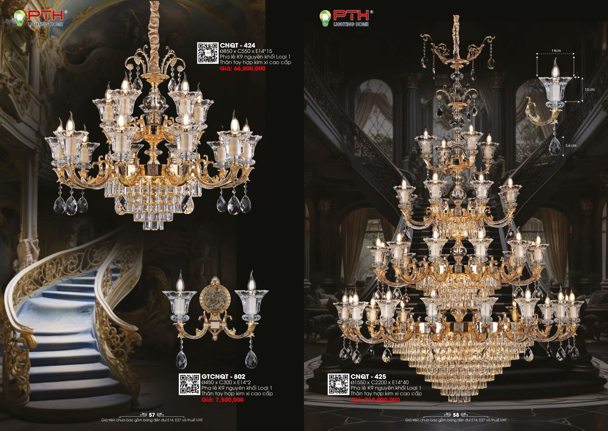 Bảng giá đèn trang trí PTH Lighting Home 2026